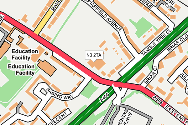 N3 2TA map - OS OpenMap – Local (Ordnance Survey)