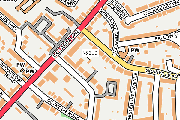 N3 2UD map - OS OpenMap – Local (Ordnance Survey)