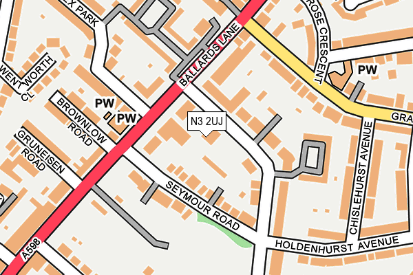 N3 2UJ map - OS OpenMap – Local (Ordnance Survey)