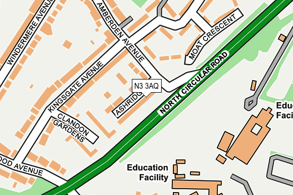N3 3AQ map - OS OpenMap – Local (Ordnance Survey)