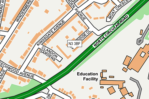 N3 3BF map - OS OpenMap – Local (Ordnance Survey)