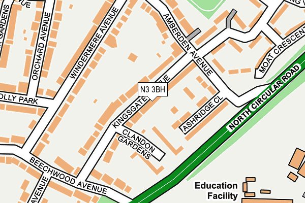 N3 3BH map - OS OpenMap – Local (Ordnance Survey)