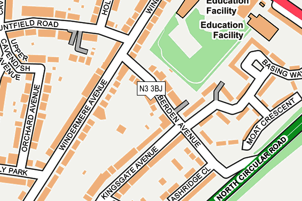 N3 3BJ map - OS OpenMap – Local (Ordnance Survey)