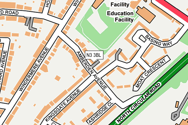 N3 3BL map - OS OpenMap – Local (Ordnance Survey)