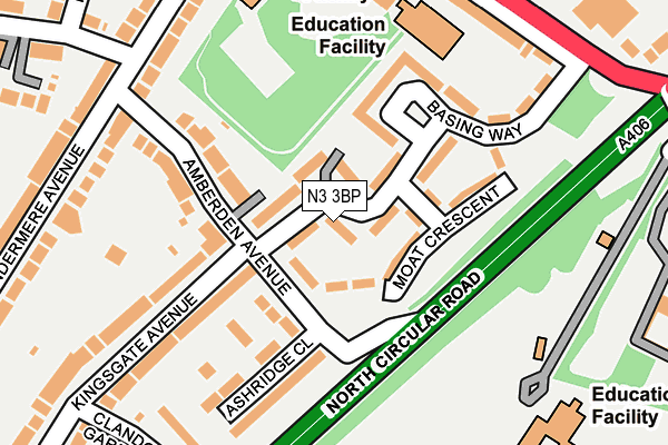 N3 3BP map - OS OpenMap – Local (Ordnance Survey)