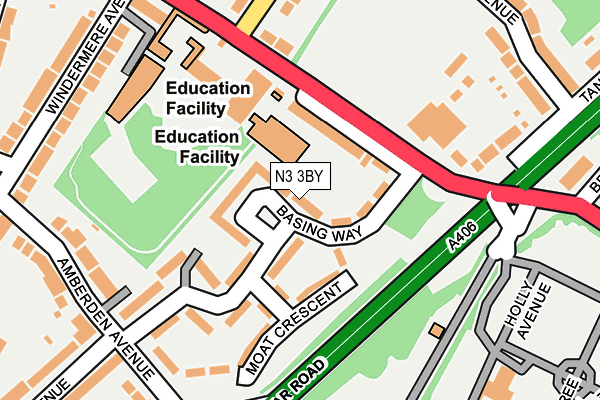 N3 3BY map - OS OpenMap – Local (Ordnance Survey)