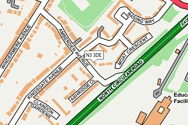 N3 3DE map - OS OpenMap – Local (Ordnance Survey)