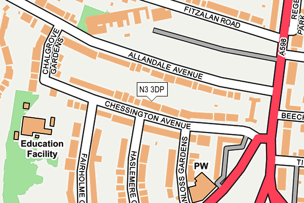 N3 3DP map - OS OpenMap – Local (Ordnance Survey)