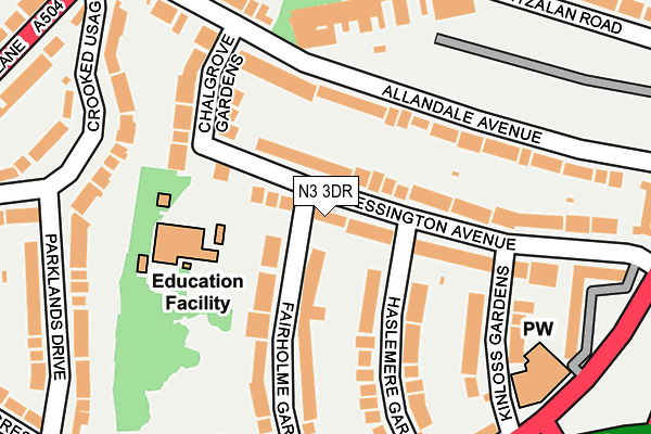 N3 3DR map - OS OpenMap – Local (Ordnance Survey)