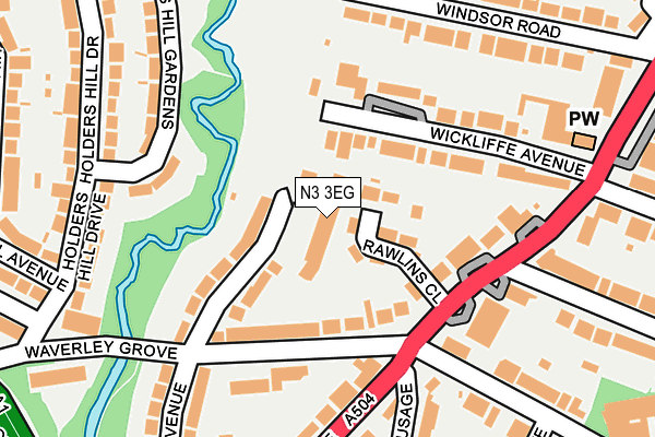 N3 3EG map - OS OpenMap – Local (Ordnance Survey)