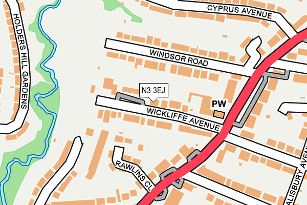 N3 3EJ map - OS OpenMap – Local (Ordnance Survey)