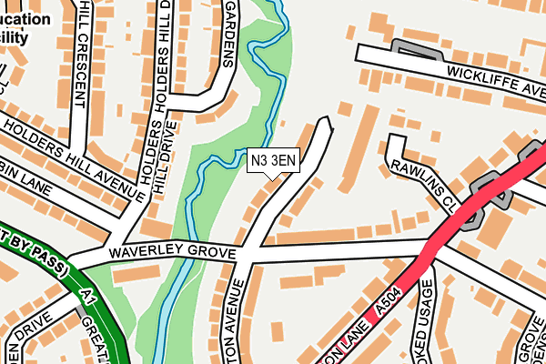 N3 3EN map - OS OpenMap – Local (Ordnance Survey)