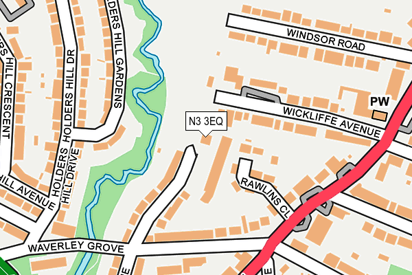 N3 3EQ map - OS OpenMap – Local (Ordnance Survey)