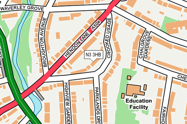 N3 3HB map - OS OpenMap – Local (Ordnance Survey)