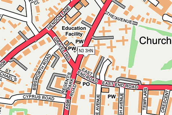 N3 3HN map - OS OpenMap – Local (Ordnance Survey)