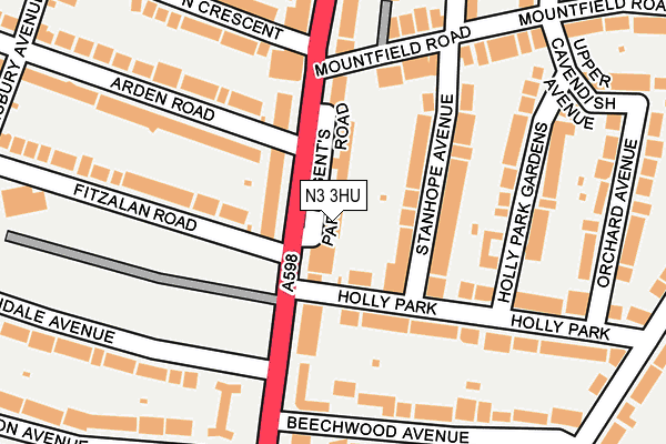 N3 3HU map - OS OpenMap – Local (Ordnance Survey)