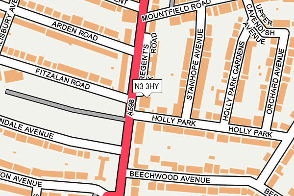 N3 3HY map - OS OpenMap – Local (Ordnance Survey)