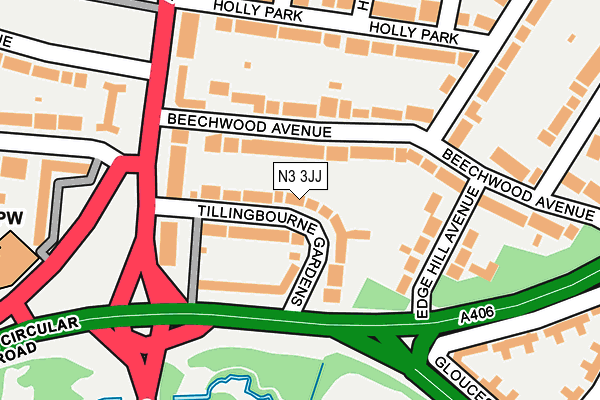 N3 3JJ map - OS OpenMap – Local (Ordnance Survey)
