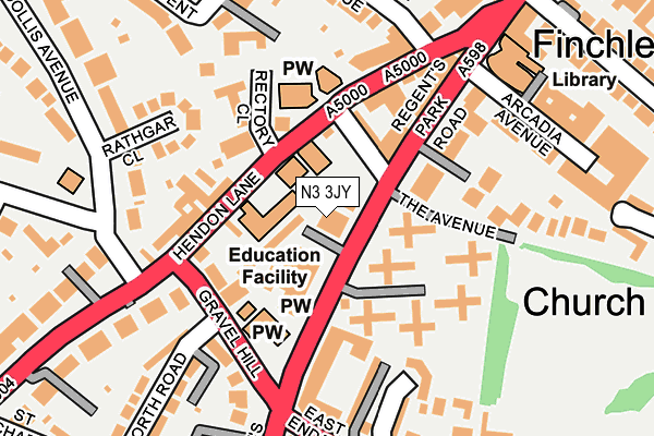 N3 3JY map - OS OpenMap – Local (Ordnance Survey)