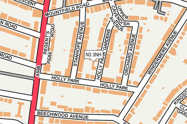 N3 3NH map - OS OpenMap – Local (Ordnance Survey)