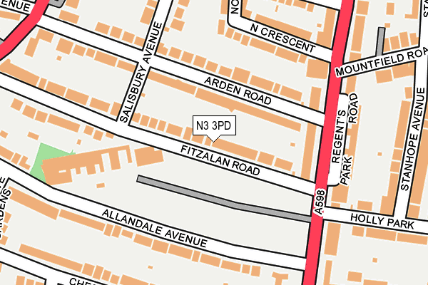 N3 3PD map - OS OpenMap – Local (Ordnance Survey)