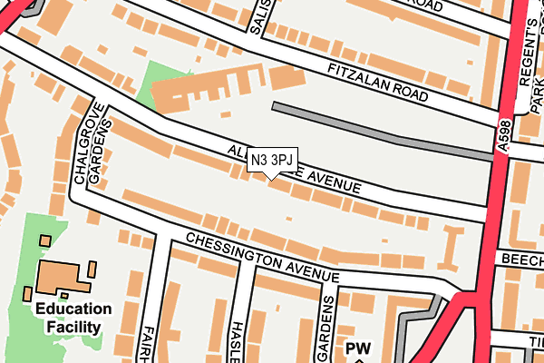 N3 3PJ map - OS OpenMap – Local (Ordnance Survey)