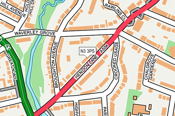 N3 3PS map - OS OpenMap – Local (Ordnance Survey)