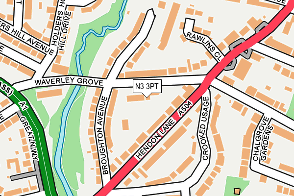 N3 3PT map - OS OpenMap – Local (Ordnance Survey)