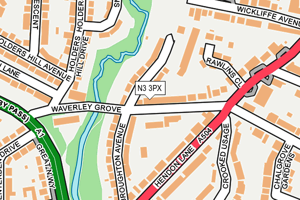 N3 3PX map - OS OpenMap – Local (Ordnance Survey)