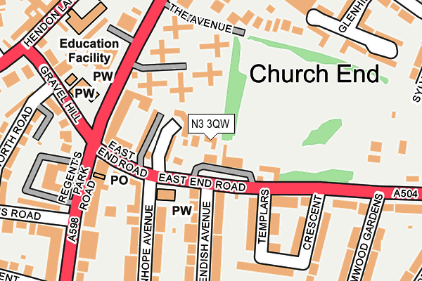 N3 3QW map - OS OpenMap – Local (Ordnance Survey)