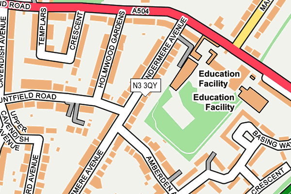 N3 3QY map - OS OpenMap – Local (Ordnance Survey)