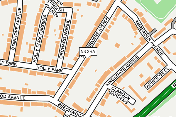 N3 3RA map - OS OpenMap – Local (Ordnance Survey)