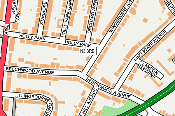 N3 3RB map - OS OpenMap – Local (Ordnance Survey)