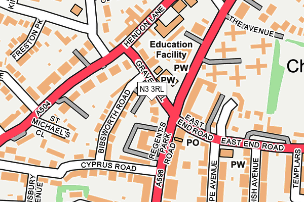 N3 3RL map - OS OpenMap – Local (Ordnance Survey)