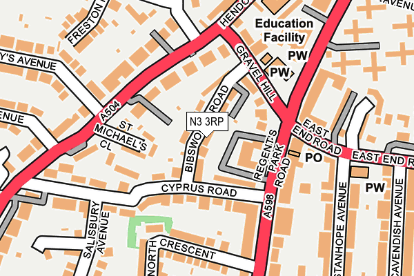 N3 3RP map - OS OpenMap – Local (Ordnance Survey)