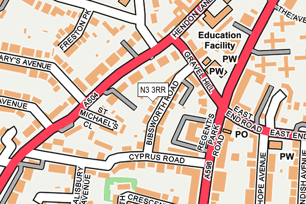 N3 3RR map - OS OpenMap – Local (Ordnance Survey)