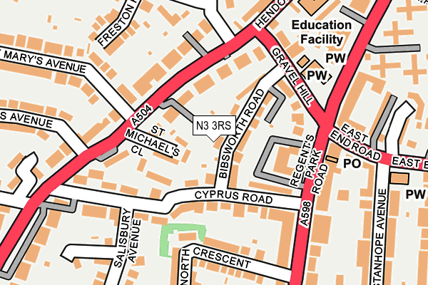 N3 3RS map - OS OpenMap – Local (Ordnance Survey)