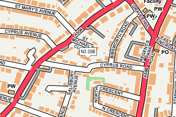 N3 3SB map - OS OpenMap – Local (Ordnance Survey)