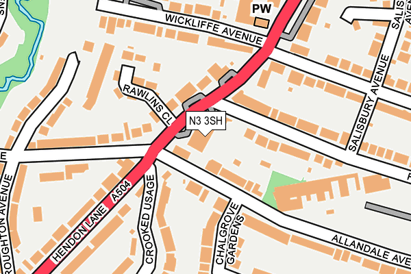 N3 3SH map - OS OpenMap – Local (Ordnance Survey)
