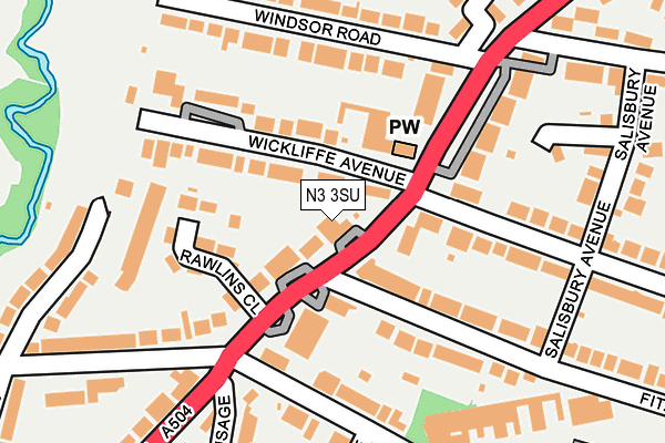 N3 3SU map - OS OpenMap – Local (Ordnance Survey)