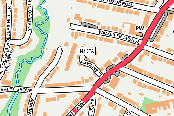 N3 3TA map - OS OpenMap – Local (Ordnance Survey)