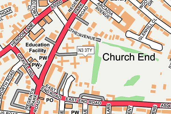 N3 3TY map - OS OpenMap – Local (Ordnance Survey)