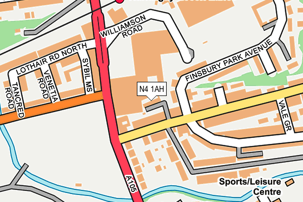 N4 1AH map - OS OpenMap – Local (Ordnance Survey)