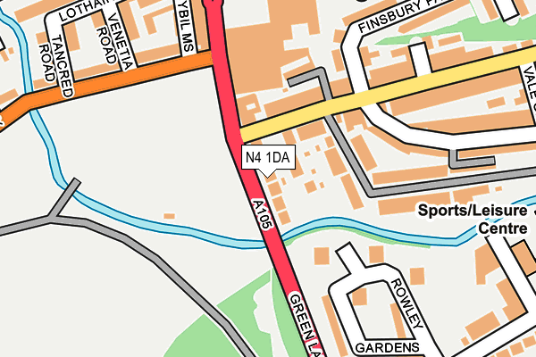 N4 1DA map - OS OpenMap – Local (Ordnance Survey)
