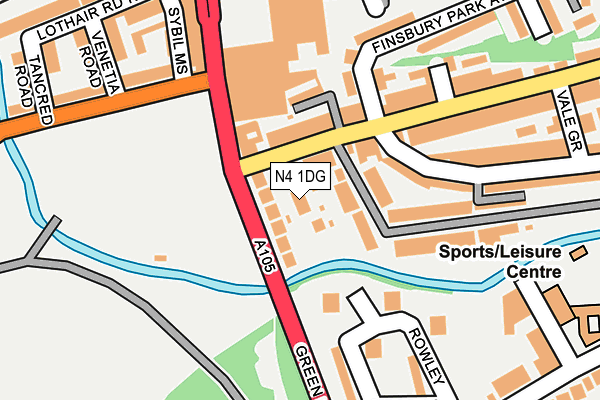 N4 1DG map - OS OpenMap – Local (Ordnance Survey)