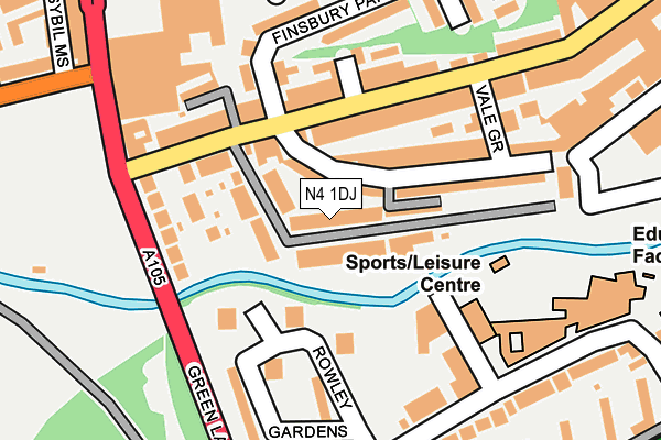 N4 1DJ map - OS OpenMap – Local (Ordnance Survey)