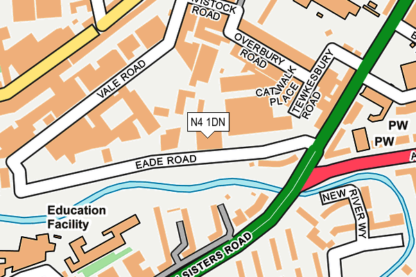N4 1DN map - OS OpenMap – Local (Ordnance Survey)