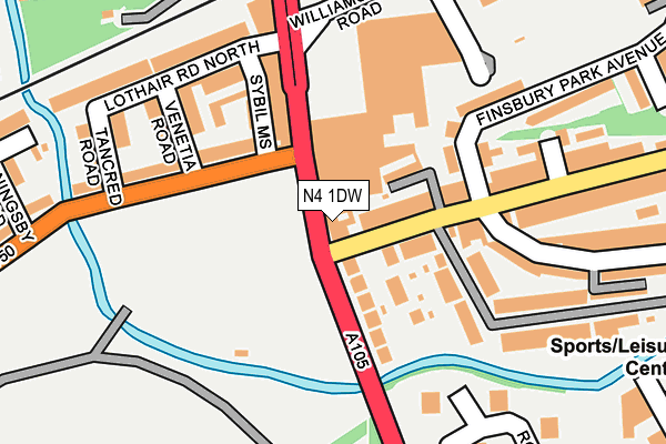 N4 1DW map - OS OpenMap – Local (Ordnance Survey)