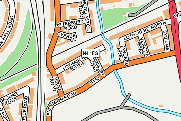 N4 1EG map - OS OpenMap – Local (Ordnance Survey)