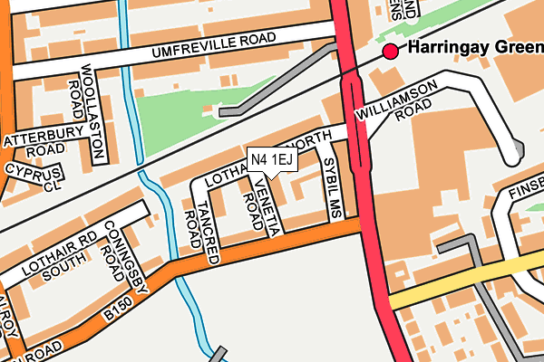 N4 1EJ map - OS OpenMap – Local (Ordnance Survey)